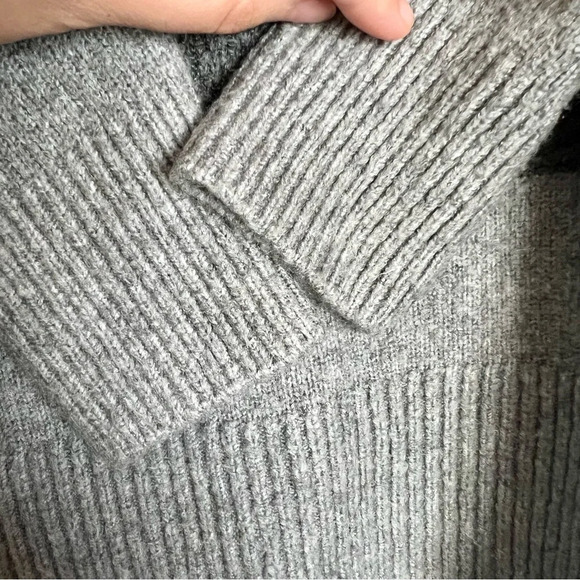 Talbots Gray Fireside Stripe Pullover Turtleneck Sweater Women Medium Petite - Picture 9 of 12